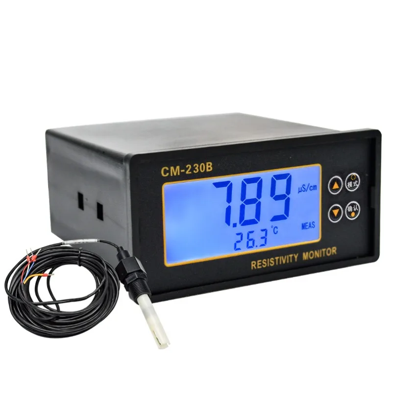 Online Conductivity Meter Industrial Resistivity Tester Electrode Water Quality Detection Overrun Alarm Controller CM230B