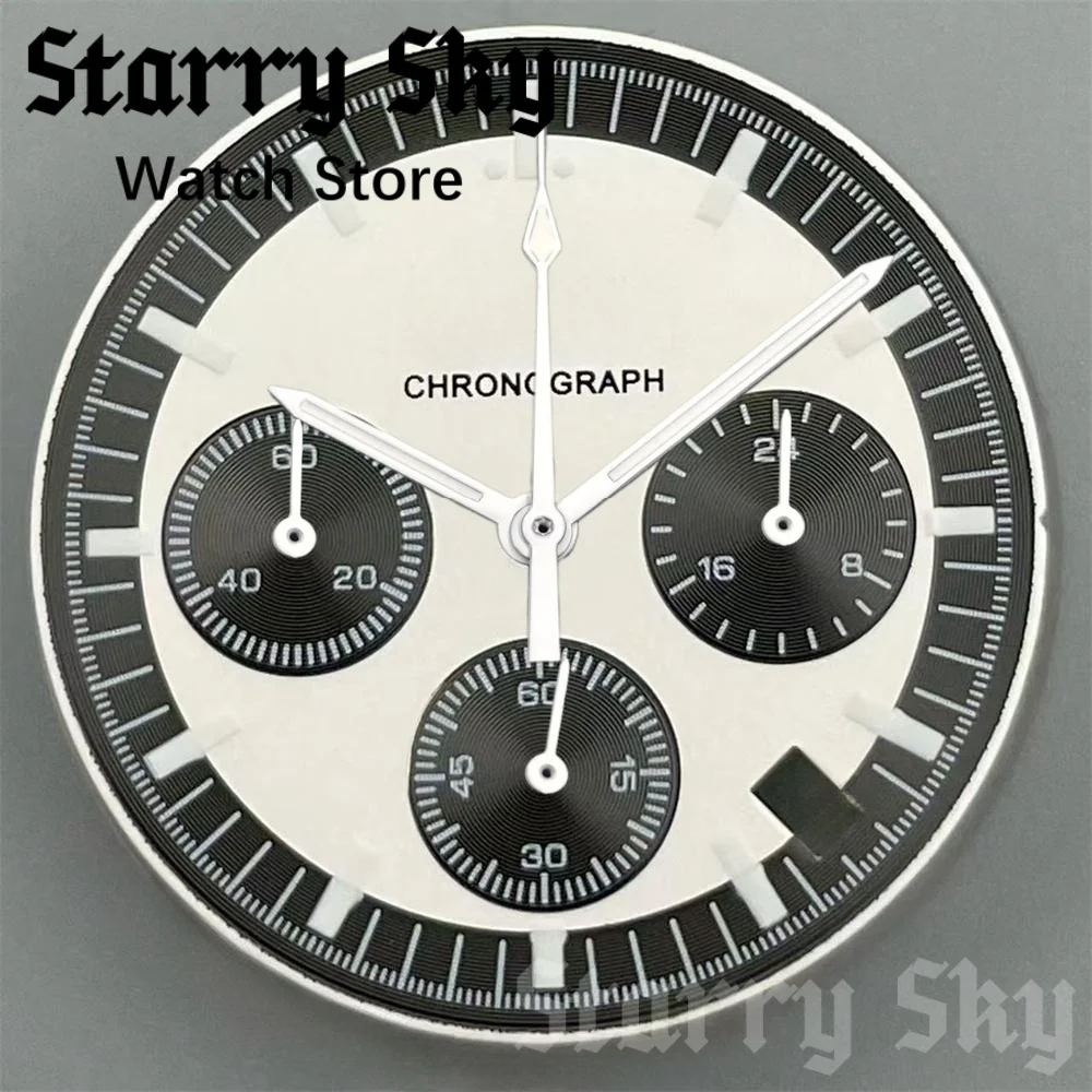 Starry Sky New 31.5mm Black White Quartz Watch Dials Watch Hands With Luminous Suitable For VK63 Quartz Movement Watch Accessory