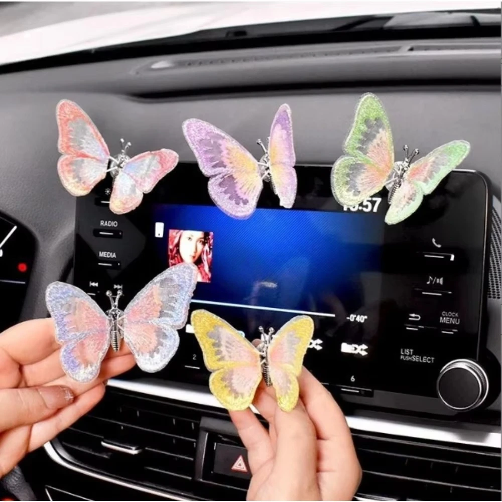 Car Center Console Butterfly Ornaments Air Outlet Decorations Personalized Car Ornaments Creative Healing Dynamic Butterflies