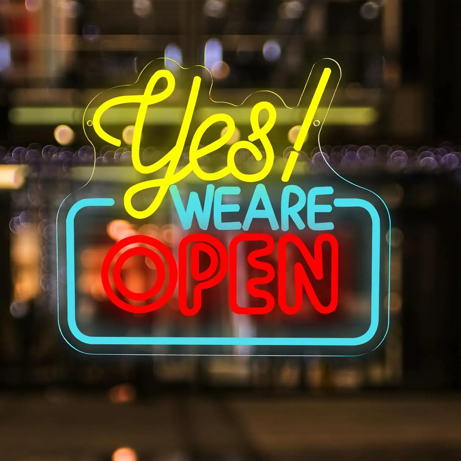 Yes We Are Open Neon Light Dimmable Cafe Store Neon Sign for Window Restaurant Bar Business Open Sign Bright Eye Catching Sign