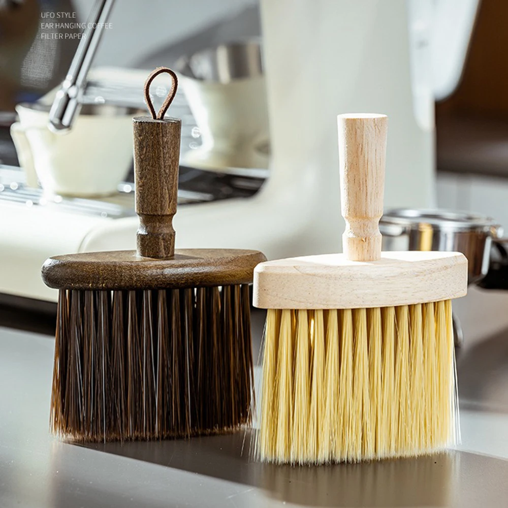 Solid Wood Coffee Brush Coffee Countertop Cleaning Brush Coffee Grounds Powder Broom Cleaning Brush Barista Accessories