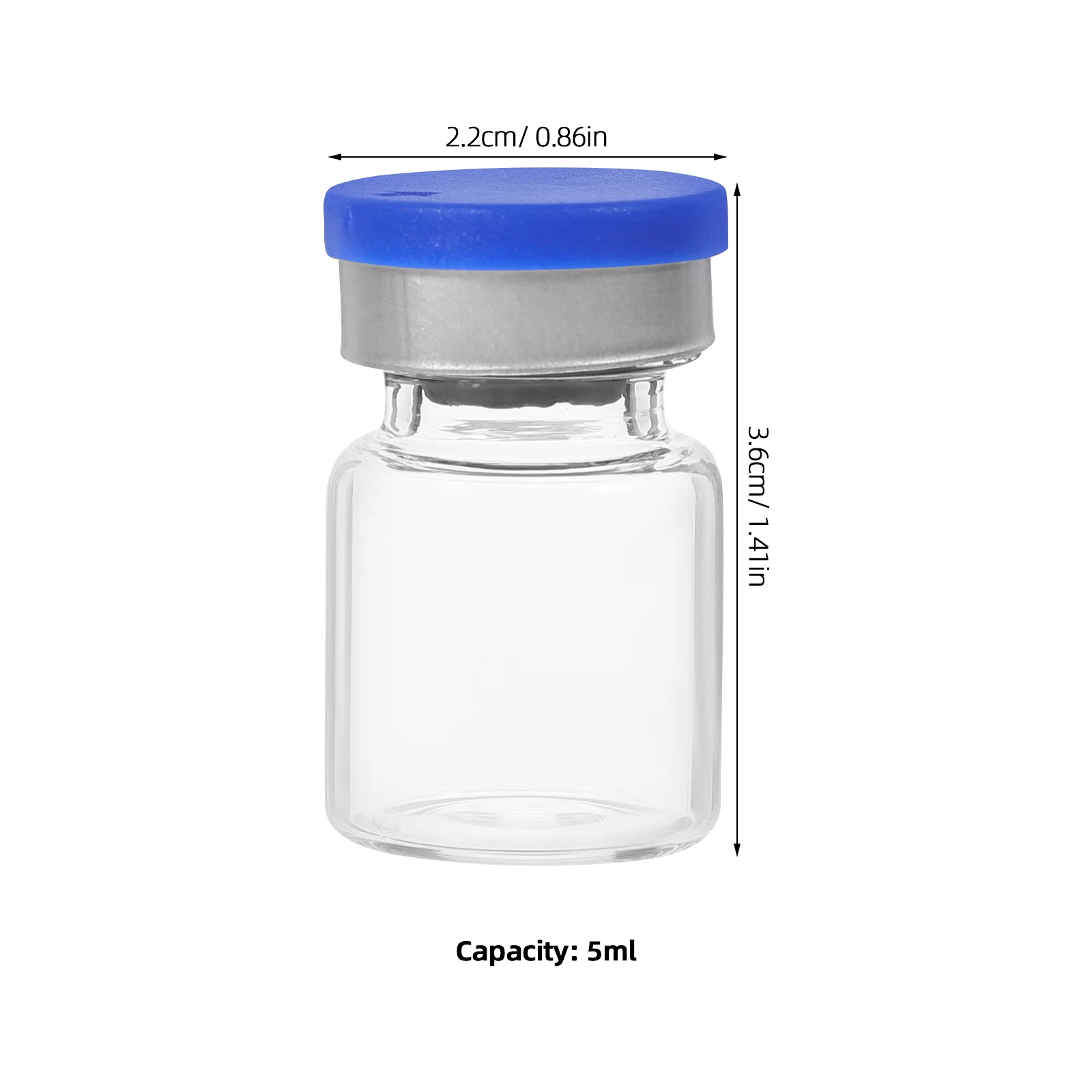 20pcs Glass Vials Small Glass Storage Bottles Liquid Medicine Vial With Caps 5ml