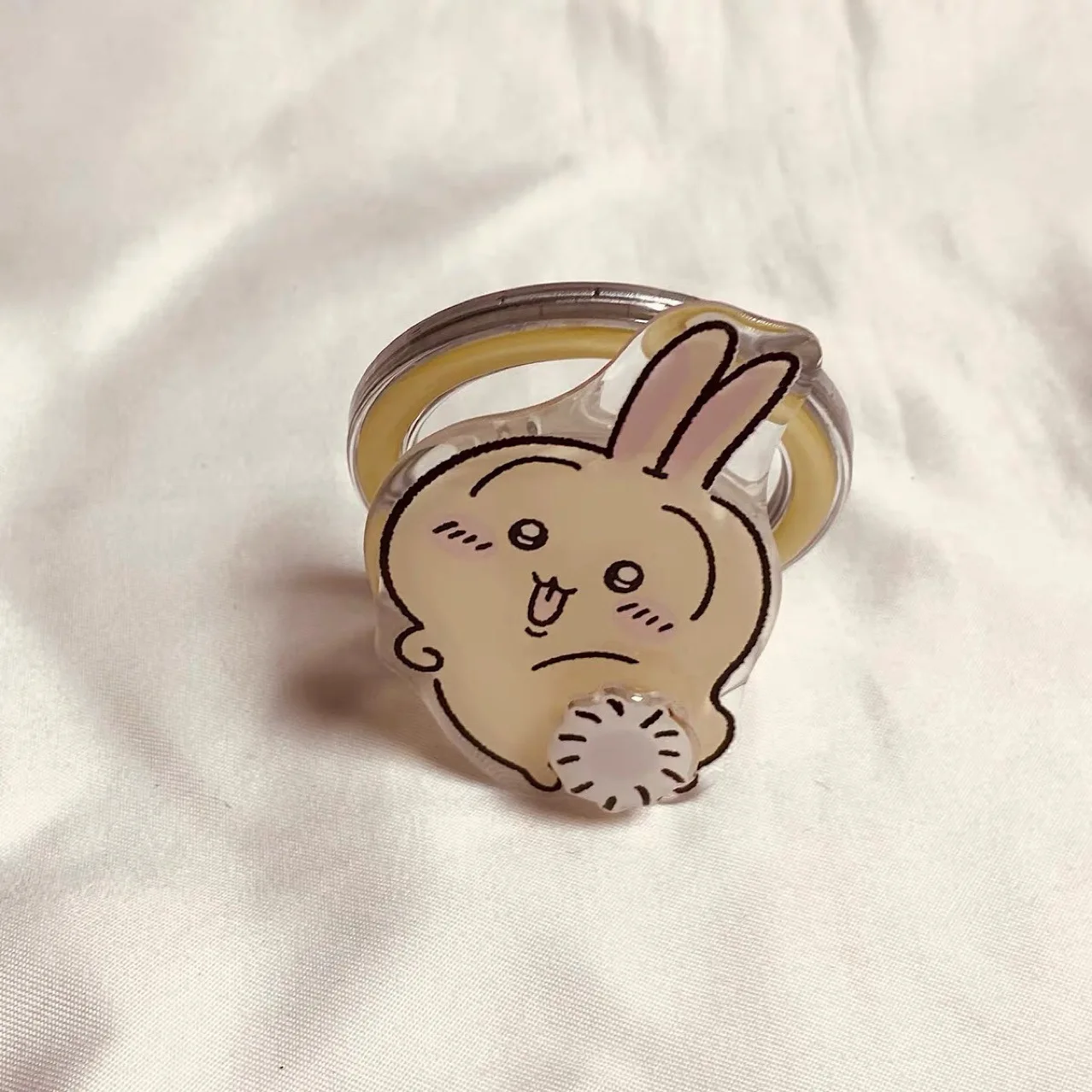 Ins Style High End Cartoon Chiikawa Usagi X Face Cat Rotating Illustration Super Sticky Non Drop Magnetic Phone Holder Stand