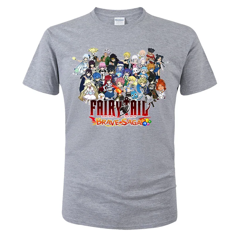 Fairy Tail cartoon print style summer men's trend atmosphere fashion brand men's cotton round-necked short-sleeved T-shirt G56