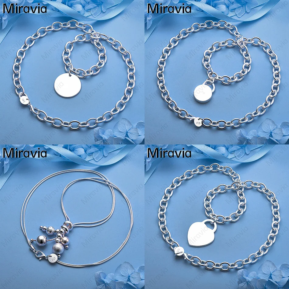 

Miravia 925 Sterling Silver Round Lock Pendant Necklace Fashionable Commuter Personality Ladies Gift Jewelry
