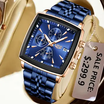 10 best sales ساعات رجالية مستطيلة الشكل - №7