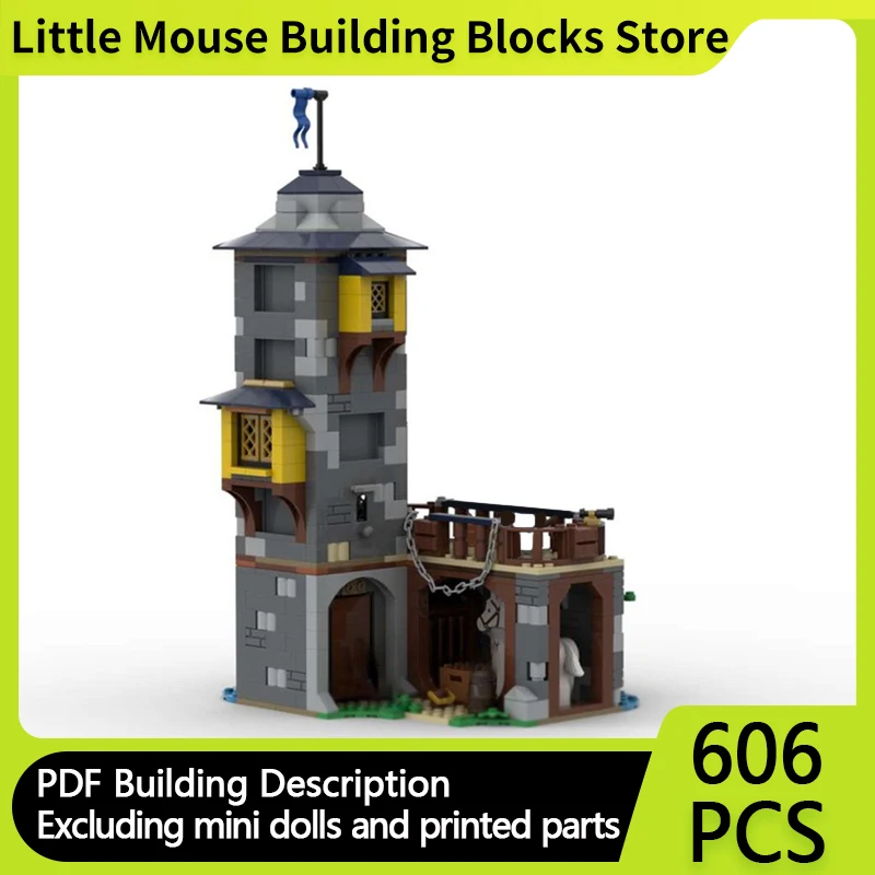 

Medieval Castle Model MOC Building Bricks Castle Prison Building Modular Technology Gifts Holiday Assemble Children Toys Suit