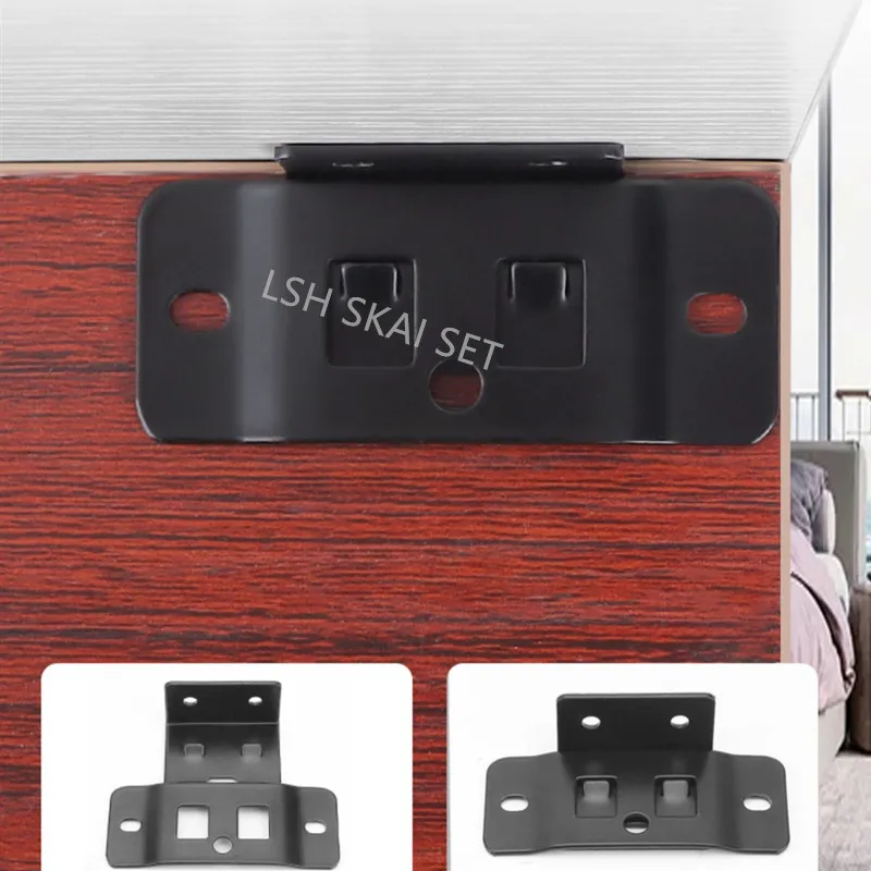 10 Pcs 2-in-1 Cabinet Connector Thickened Cold-rolled Steel Fixed Angle Code Bed Frame Snap Furniture Hardware Laminate Bracket