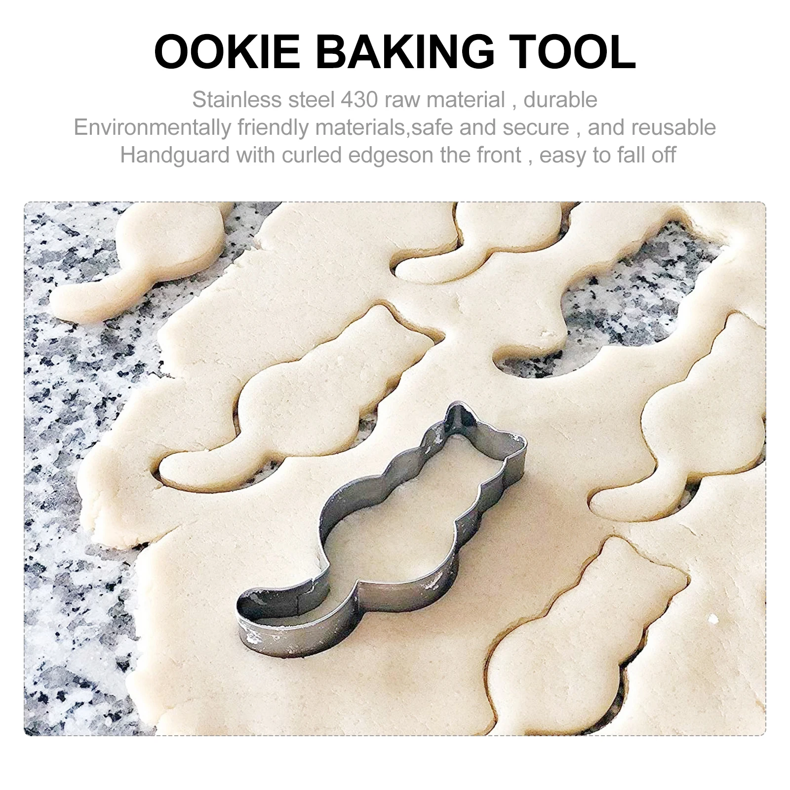 

5Pcs Stainless Steel Cookie Mold Reusable Baking Supplies Lightweight Portable DIY Tool Cake Accessories Cookie