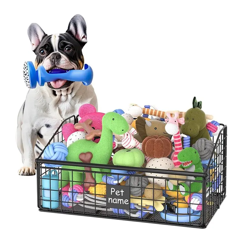 

【ORNAMENT】Medium Size Indestructible Dog Basket, Metal For Storage Box, Pet Bin For Dogs Organizer