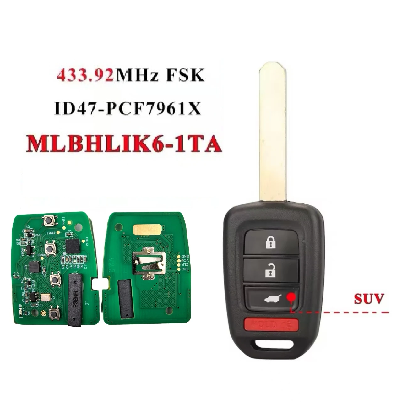 Jingxin 2/3/4BT MLBHLIK6-1TA/MLBHLIK6-1T PCF7961X ID47Chip Fernbedienung Autoschlüssel für Honda 2013-2015 CRV 2013-2017 Accord Civic – Detail 14