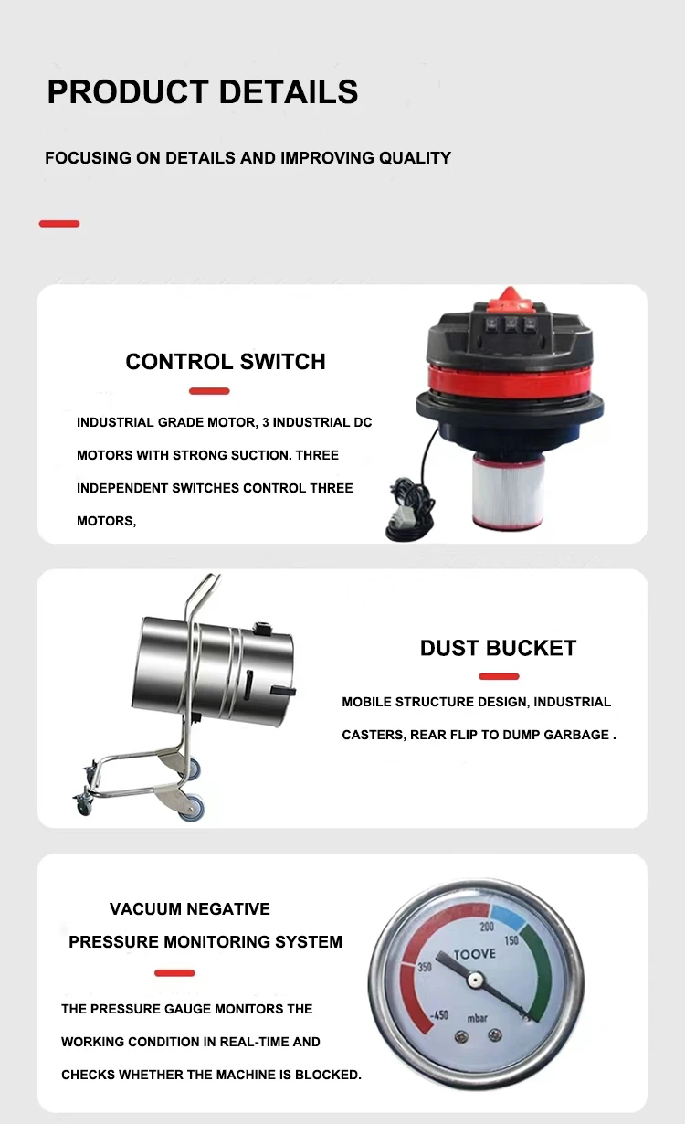 CleanHorse A2 Low Price Powerful Building Vacuum Cleaner Wet and Dry Floor Cleaning Warehouse Vacuum Cleaner