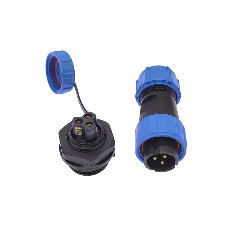 Welding Free Waterproof Plug Socket IP68 SP17 Cable Connector 2pin 3pin Male Female Screw connection