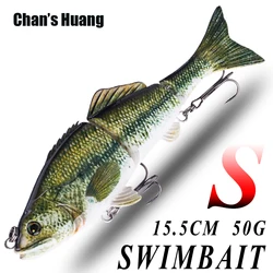 Chan's Huang 15.5CM 50G / 6.1INCH 1.76OZ Sinking Multi Jointed Artificial Swim Hard Bait Bass 2-Jointed Swimbait Fishing Lures