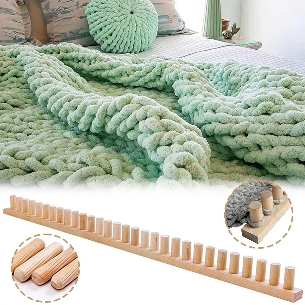 

Adjustable Size Blanket Knitting Loom Portable Multifunctional Chunky Yarn Knitting Tool Heavy Duty Looms