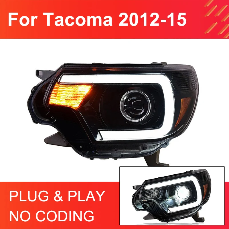 

1 Pair Car LED Headlight Assembly for Toyota Tacoma 2012-2015 Headlights Plug and Play with DRL Turning LED Front Head Lights