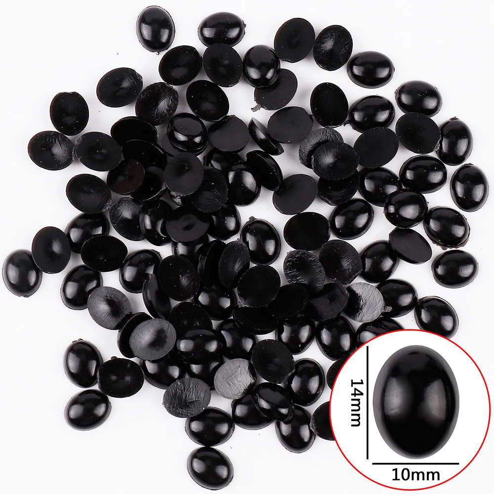 20/50/100/200pcs Doll Oval Eyes Black Plastic Safety Eyes For DIY Crafts Bear Dolls Animal Puppet Kids Toys Doll Eyes