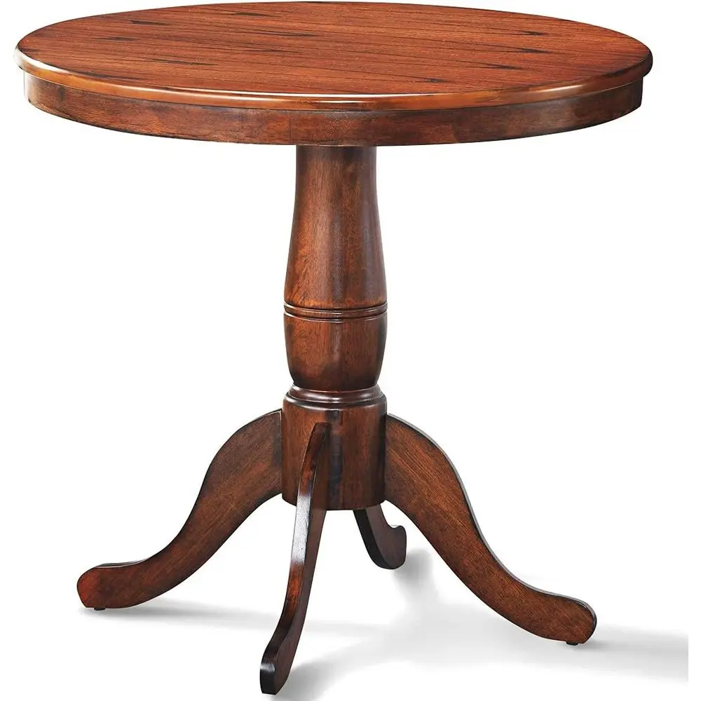 

Round Dining Table or 2-4 People, 32" D X 30" H Wooden Kitchen Table with Spacious Table Top, Pedestal Base, Leisure End Tables
