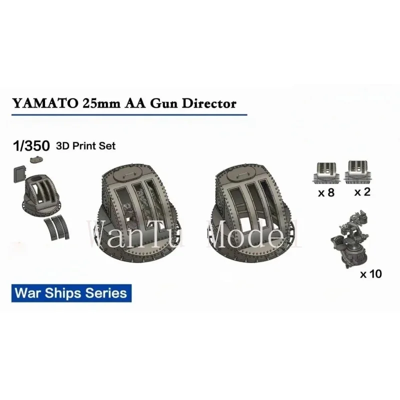 IJN35024 1/350 Yamato 25mm AA Gun Director Set - 8+2 PCS 3D Printed Super Detail for Battleship Model