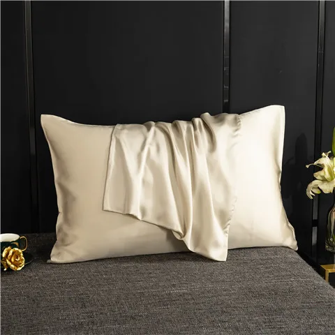 Natural Mulberry Silk Pillowcase High-Quality Pillow Case Solid Color Envelope Pillow Cover Bedding Sleeping Pillowcover