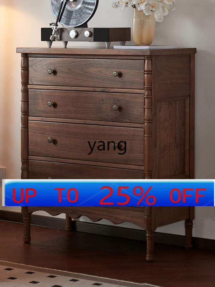 

Lhh Solid Wood Four-Bucket Cabinet Retro Creative Hallway Bedroom Storage Log Cabinet