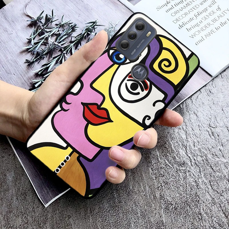 Picasso Abstract Art Paint Phone Case For Moto Edge 50 40 Pro Edge 40 30 Ultra Neo Fusion G Power G Stylus G Play E32 E20 E40 