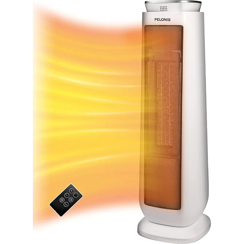 

Ceramic Tower 1500W Indoor Space Heater with Oscillation, Remote Control, Programmable Thermostat & 8H Timer, ECO Mode