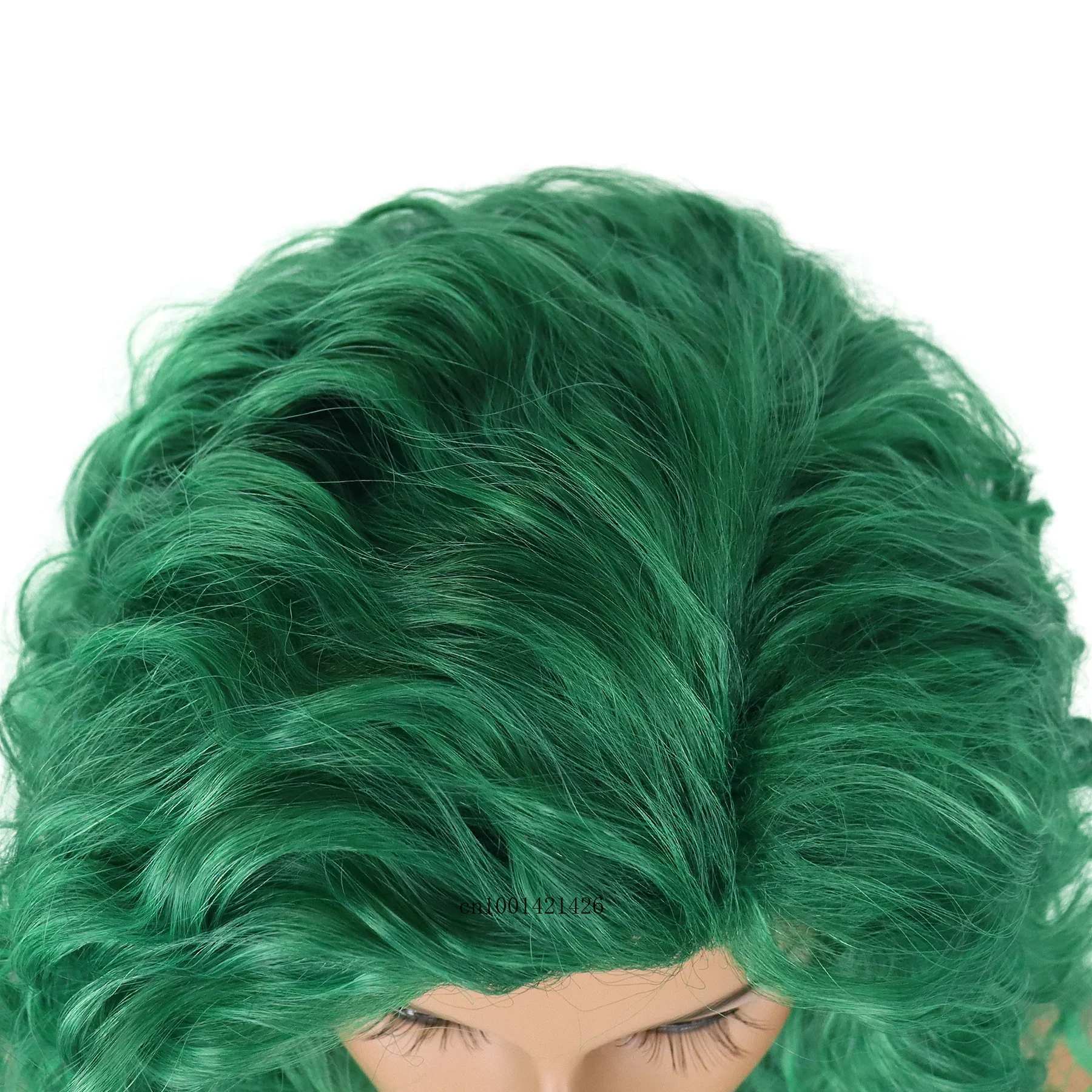 Perruques vertes pour femmes Costume de fête de carnaval synthétique pour femmes 26 pouces de long coiffures ondulées bouclées vertes perruque de mode carnaval