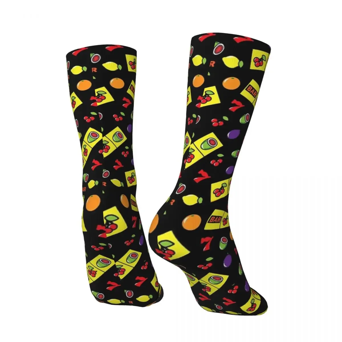 Funny Happy Men's compression Socks Lucky Slots Vintage Harajuku Card Class Hip Hop Novelty Seamless Crew Crazy Sock Gift