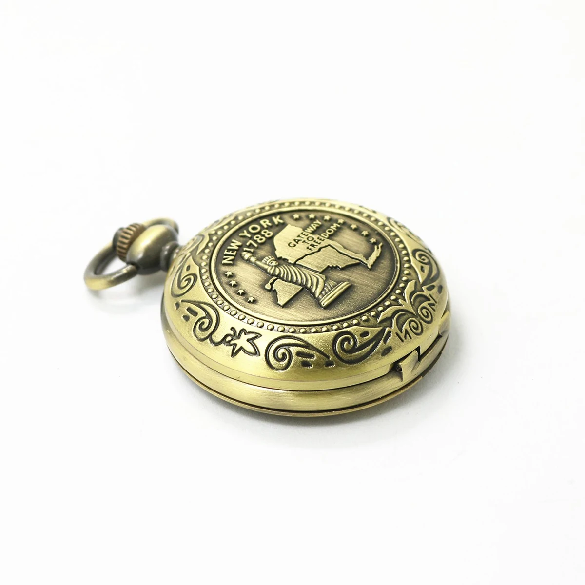 

Portable Pocket Watch Style Compass Vintage Metal Flip-Open Compass Navigation Tools with Chain for Camping Outdoors Hiking