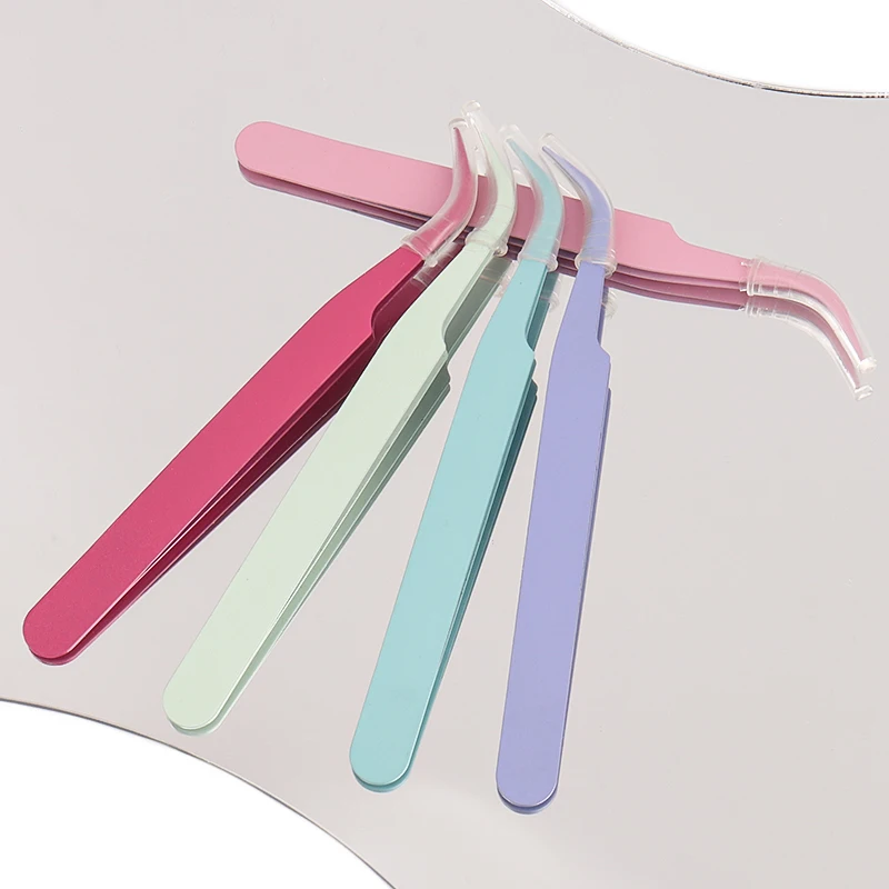 Pinzas para extensión de pestañas, Clip para cejas, suministros tecnológicos para pestañas, pinzas para depilación, herramienta de injerto de pestañas postizas de acero inoxidable