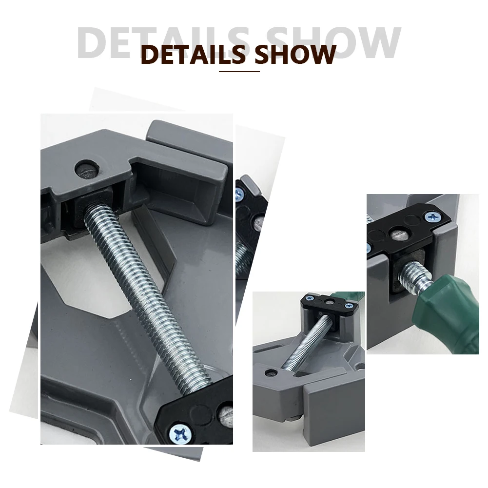 Right Angle Clip Clamp Aluminum Alloy Right Angle Fixture Single Handle Adjustable Swing Jaw for Welding Woodworking Photo Frame image 4