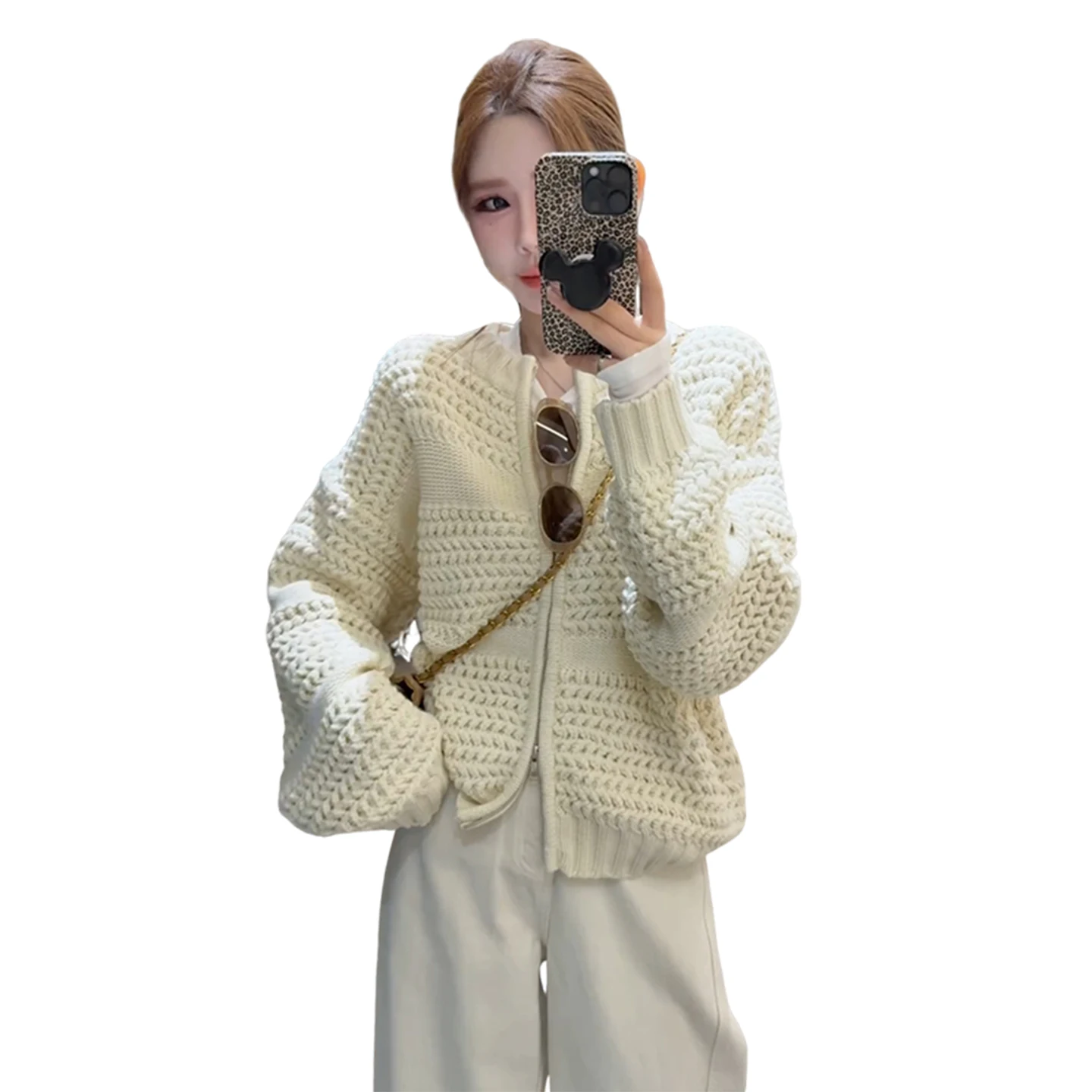 ショートニットカーディガン レディース ユニークデザイン ジャケット 高級 秋冬新作