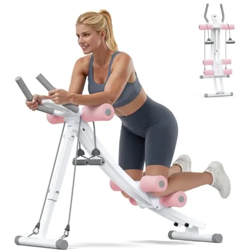 Ab Machine, Ab Workout Equipment, Adjustable Ab Trainer Machine | Foldable Abdominal Trainer for Stomach Workout with