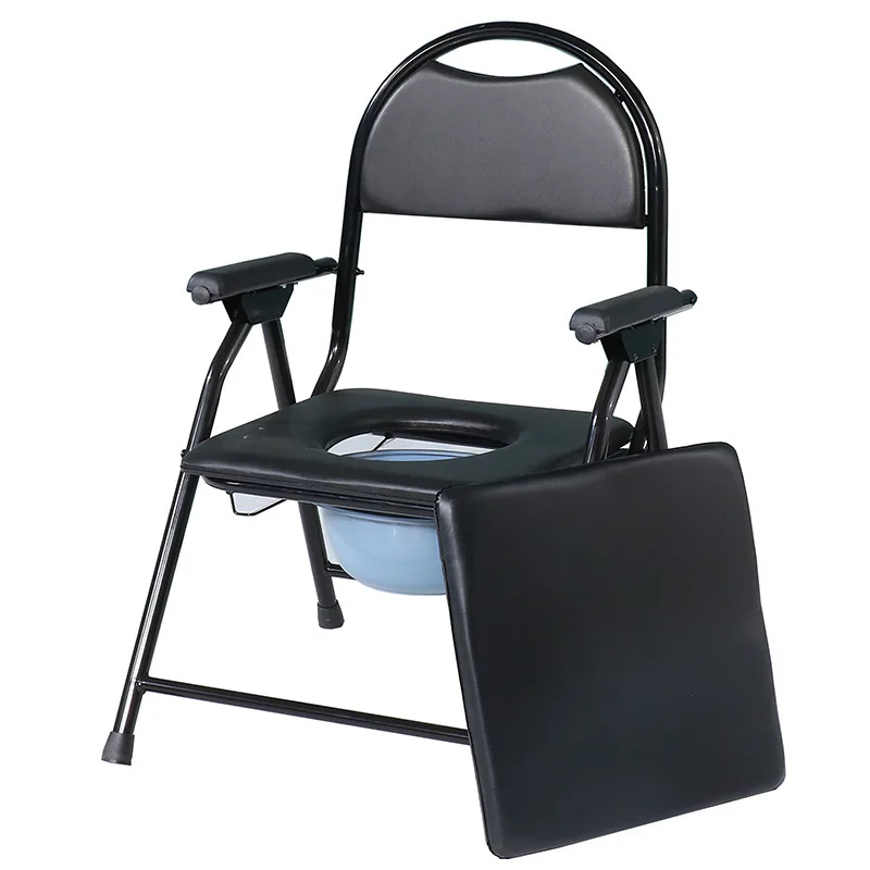 Elderly sitting, portable toilet stool, household toilet chair, foldable stainless steel maternity toilet chair, squat stool f
