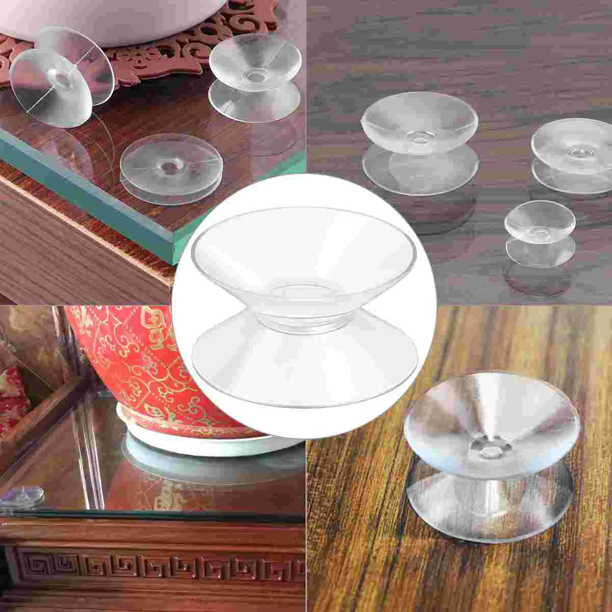 BESTOMZ Double Sided Suction Cup 30mm Plastic Small Suction Cups Aquarium Oxygen Tube Fixed Sucker Pads For Glass Plastic