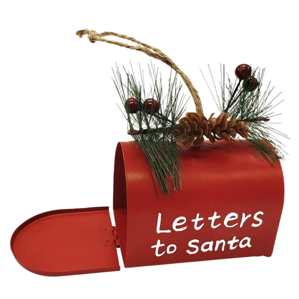 Christmas Mailbox Pendant,Metal Mailbox Decoration,Christmas Tree Holiday Decor 9x5.5x9cm
