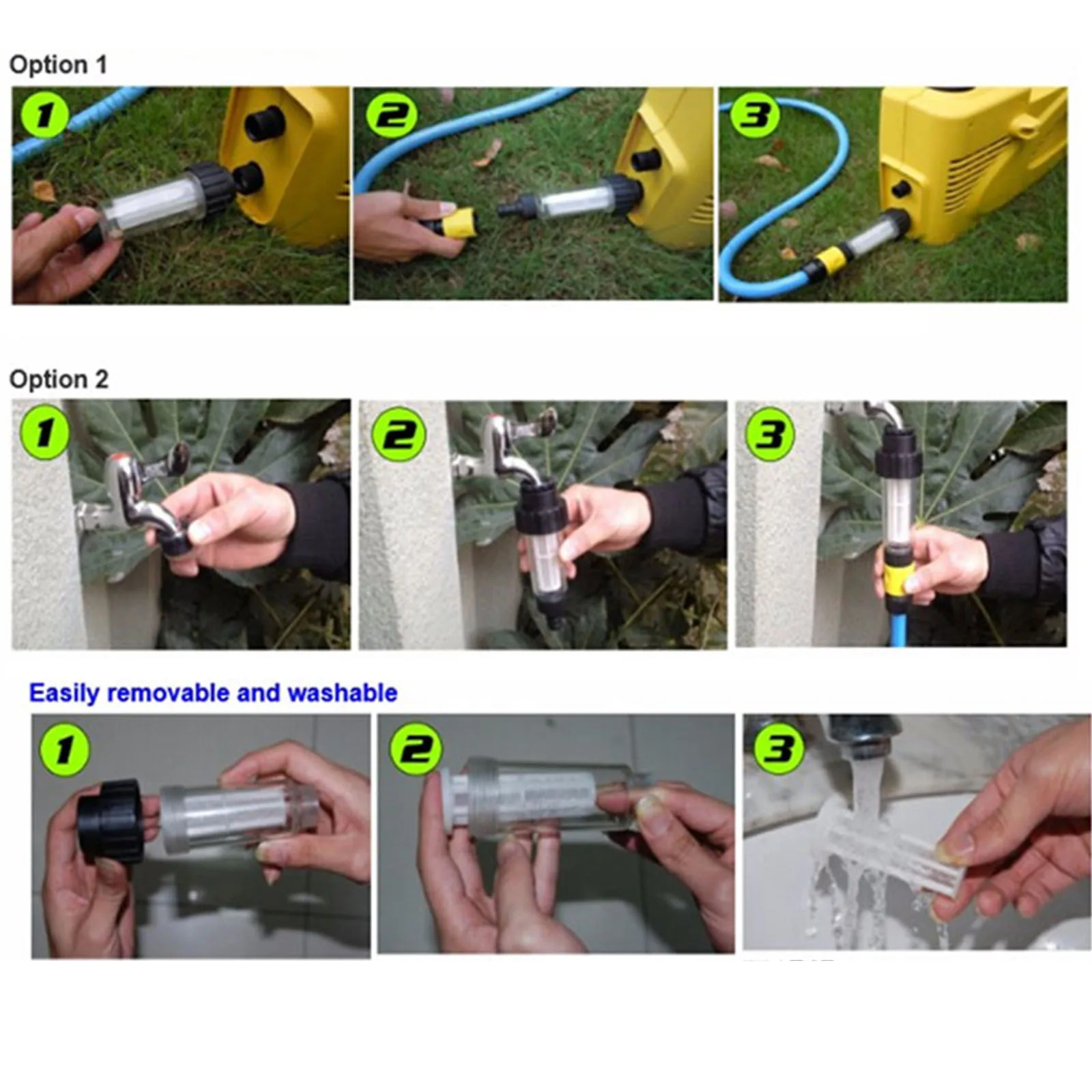 For Kärcher Water Filter Internal Thread Plastic External Thread Garden Pump Quick Adapters 3/4 Inch Connection High Quality