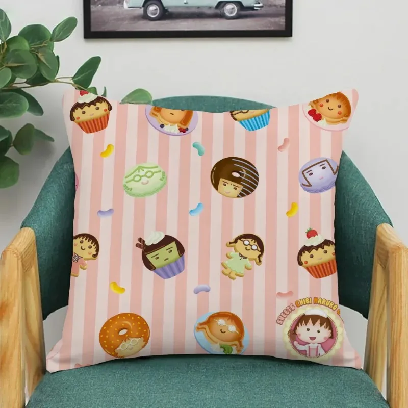 C-Chibi-Maruko-chan  Printing Pillow Cover 45x45 Decorative Cushions Pillowcase 40*40 Chair Cushion Pillow Cases 50x50