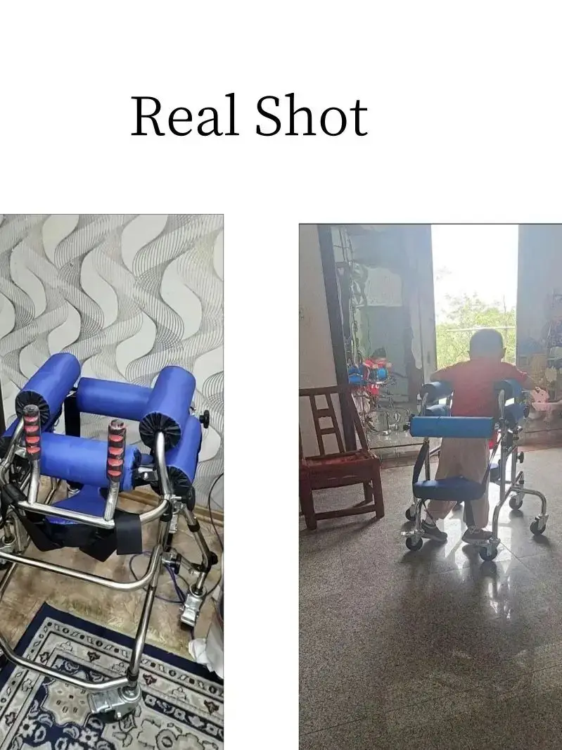 

Stainless Steel Standing Frame Anti-Roll Walker & Rollator Lower Limb Training Aid for Disabled Adults and Children