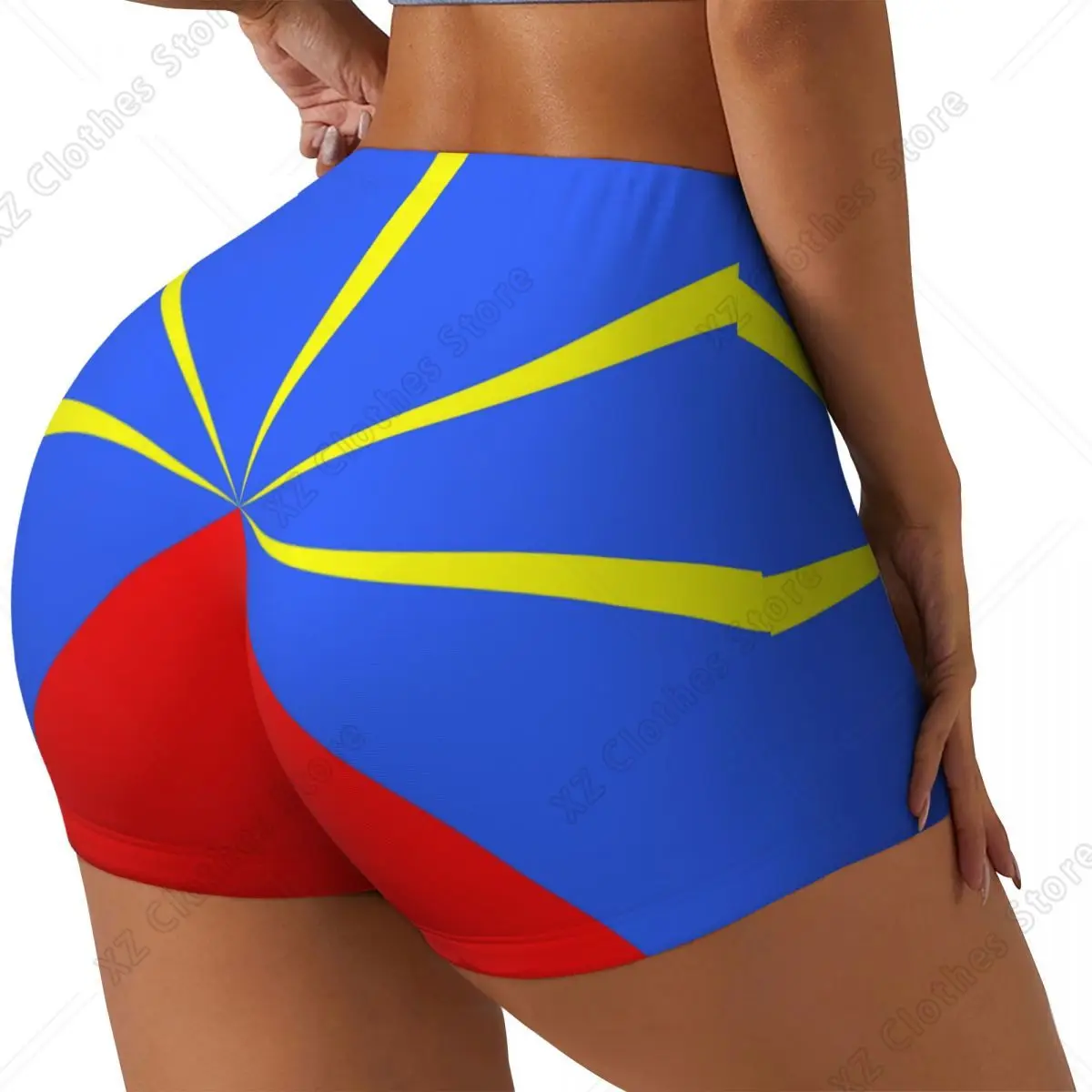 

Custom 974 Reunion Island Flag Women Gym Workout Running Shorts Athletic Volleyball Biker Yoga Shorts