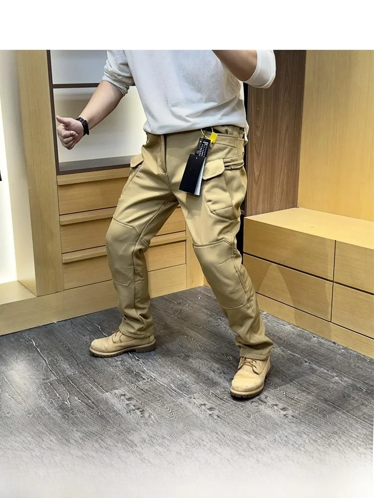 

Тактические мягкие мужские повседневные брюки на подкладке, осень-зима, длинные брюки Executive 4D Cut, водонепроницаемые, теплые