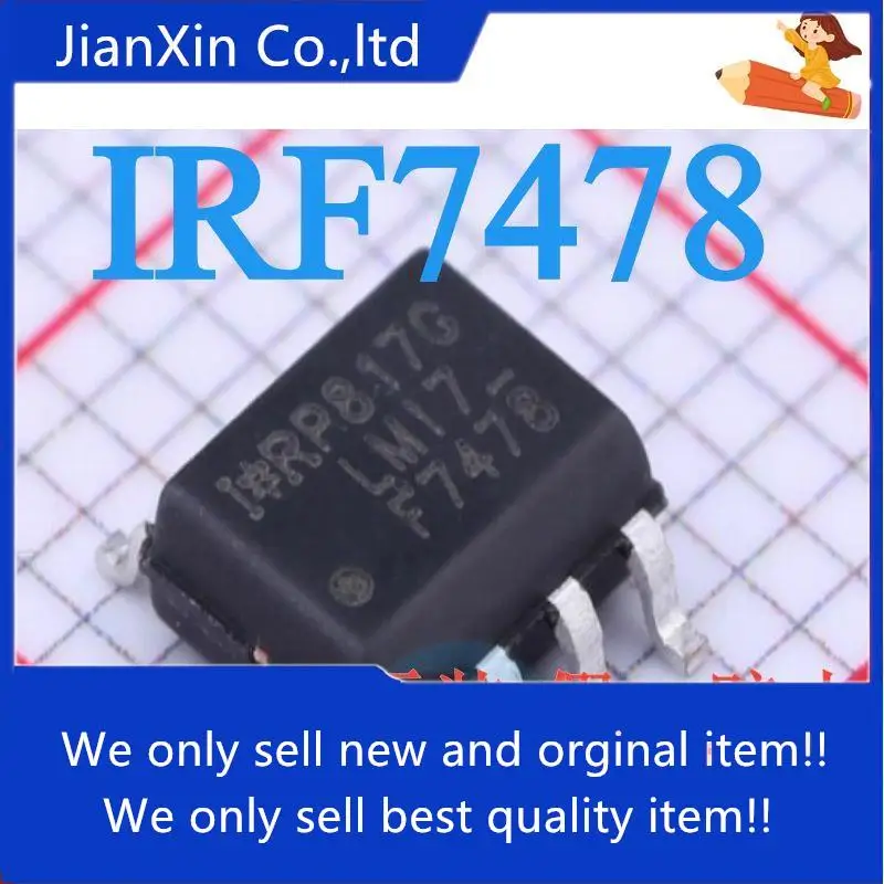 10pcs 100% orginal new IRF7478TR F7478 IRF7478TRPBF MOS tube field effect SMD SOP-8 N channel 60V