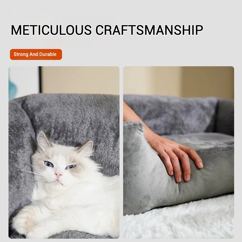 Pet Winter Warm Bed Large Space Plush Cotton Cat House Bed Dog Cushion Basket For Small Large Dog Pet Cold-proof Mattress