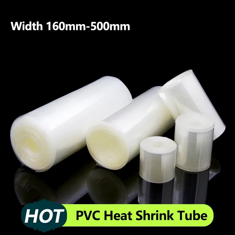 

1M~10M PVC Heat Shrink Tube 18650 Lipo Battery Pack 160mm ~ 500mm Insulated Protection Film Wrap lithium Case Cable Sleeve Clear