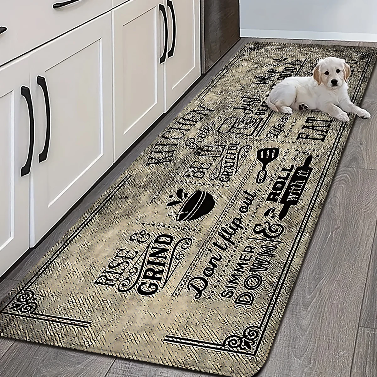 Commercial Kitchen Quotes - Vintage Kitchen Rules Runner Rug Rustic