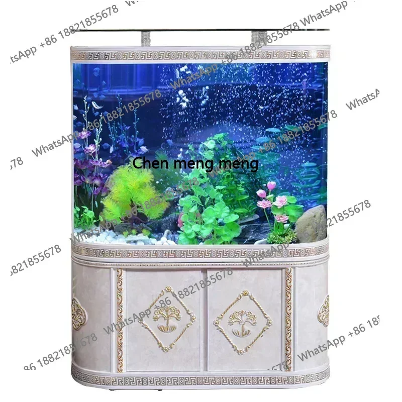 S7486 ss Aquarium Living Room Glass Change Water Ecological Landscaping Large Bottom Filter Floor Fish Tank