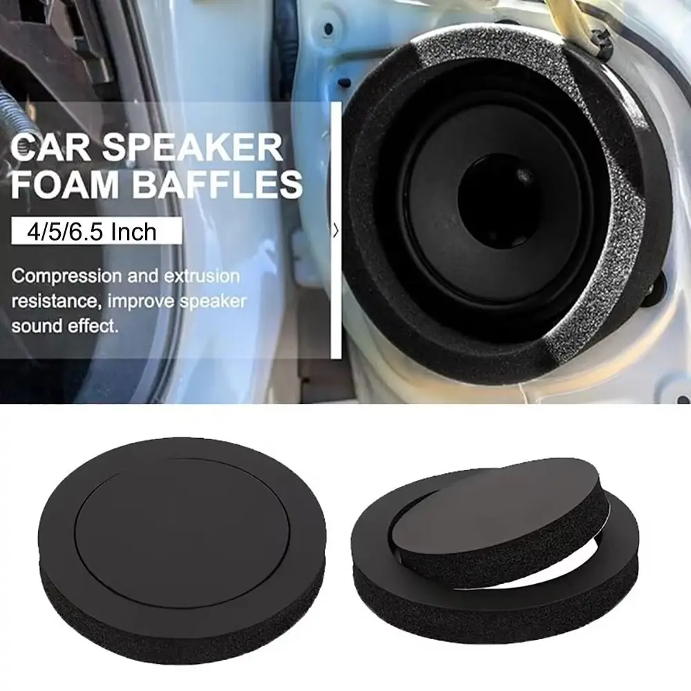 Car Interior Accessorry 4/5/6.5 Inch Car Speaker Ring Self Adhesive Black Auto Door Foam Pad Universal Insulation Ring