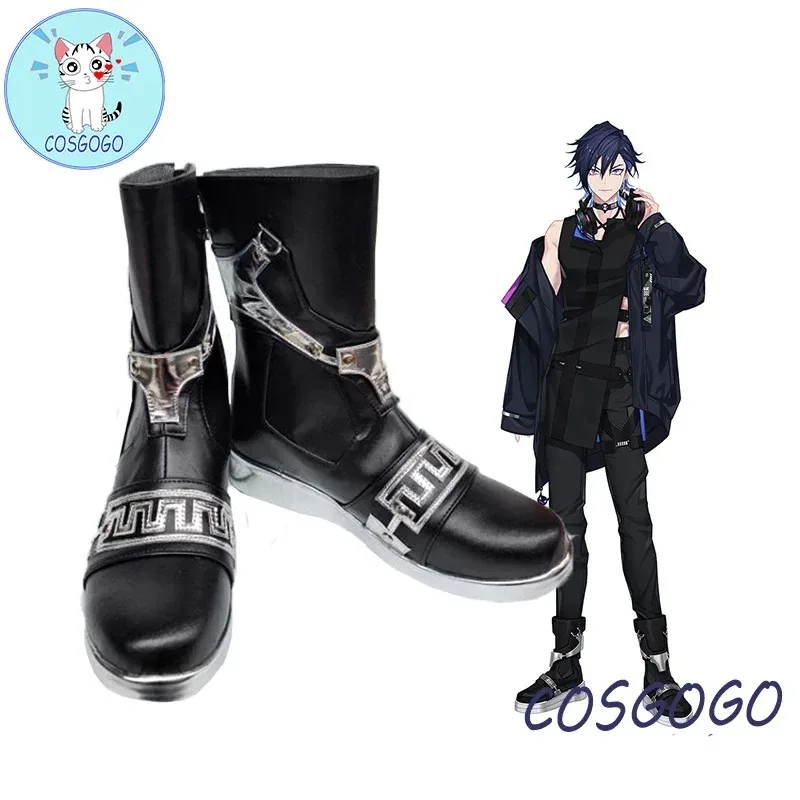 COSGOGO Vtuber Noctyx Uki Violeta/Shu Yamino/Alban Knox/Yugo Asuma Cosplay Sapatos Botas Traje de Halloween Mulheres Homens Jogo Anime