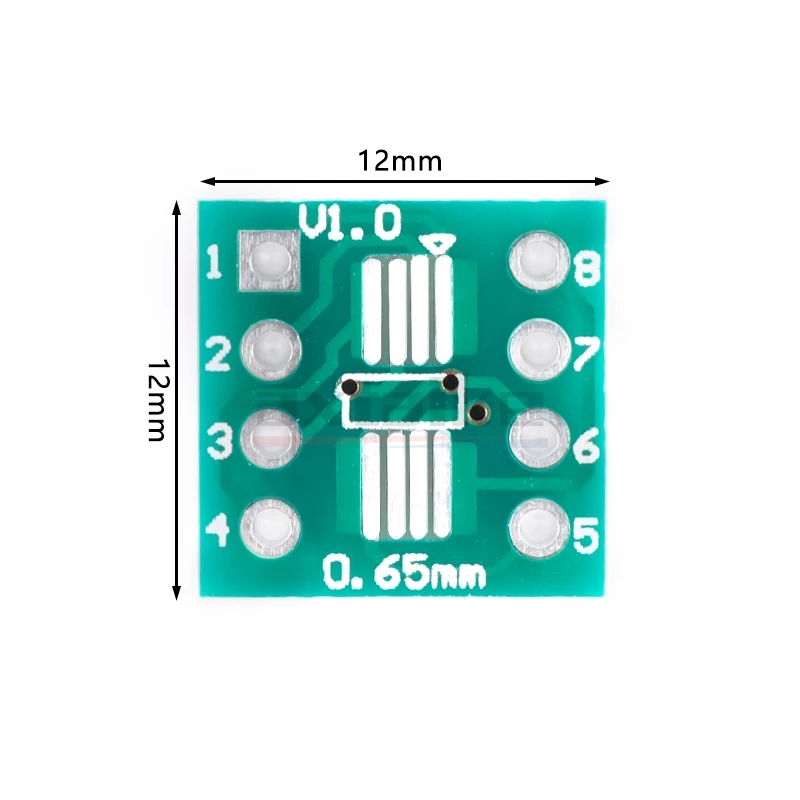 20 Stuks Sop8 Ssop8 Tssop8 Naar Dip8 Pcb Sop-8 Sop Overdracht Board Dip Pin Board Pitch Ic Adapter Plaat Conversiekaart 0.65/1.27Mm